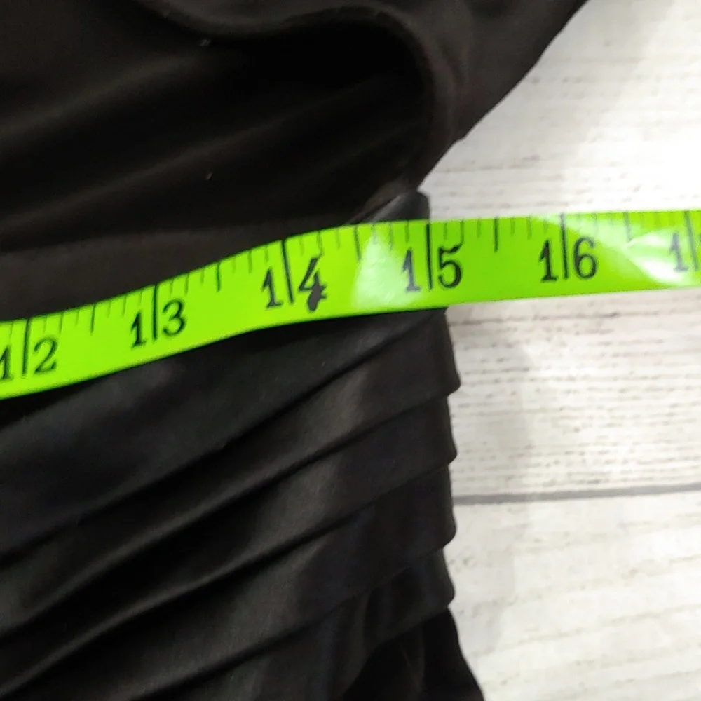 Sue Wong Black Ruched Sleeve Open Back Cocktail Dress - Picture 11 of 12